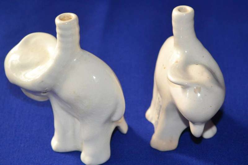 Vintage Nutbrown  Elephant Shaped Pie Funnel x 2
