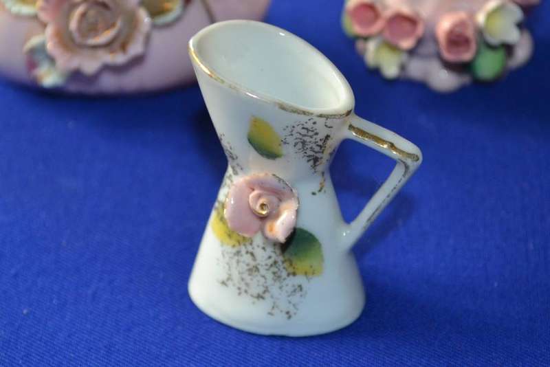 Royal Adderley Swan Salt and Pepper Shakers Plus Assorted Miniatures