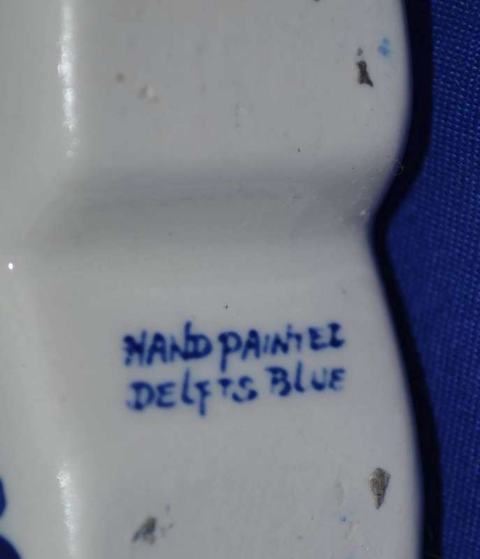 Vintage Hand Painted Delft Blue Porcelain Clog Table Lighter