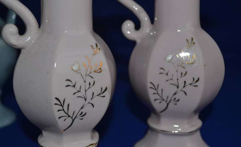 Two Pairs Decorative Porcelain Jugs / Pitchers