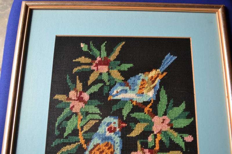 Vintage Oriental Style Tapestry - Framed behind Glass