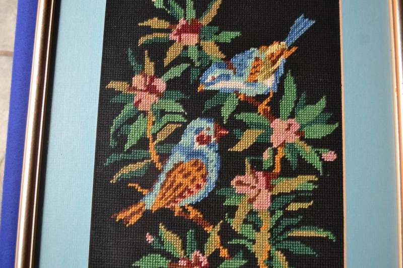 Vintage Oriental Style Tapestry - Framed behind Glass