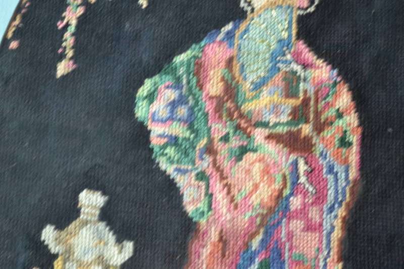 Vintage Oriental Style Tapestry - Framed behind Glass