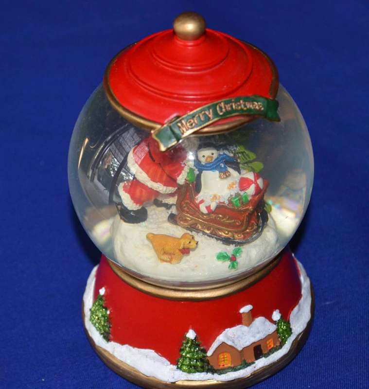 Vintage Christmas Snow and Colour light Globe and Ornaments