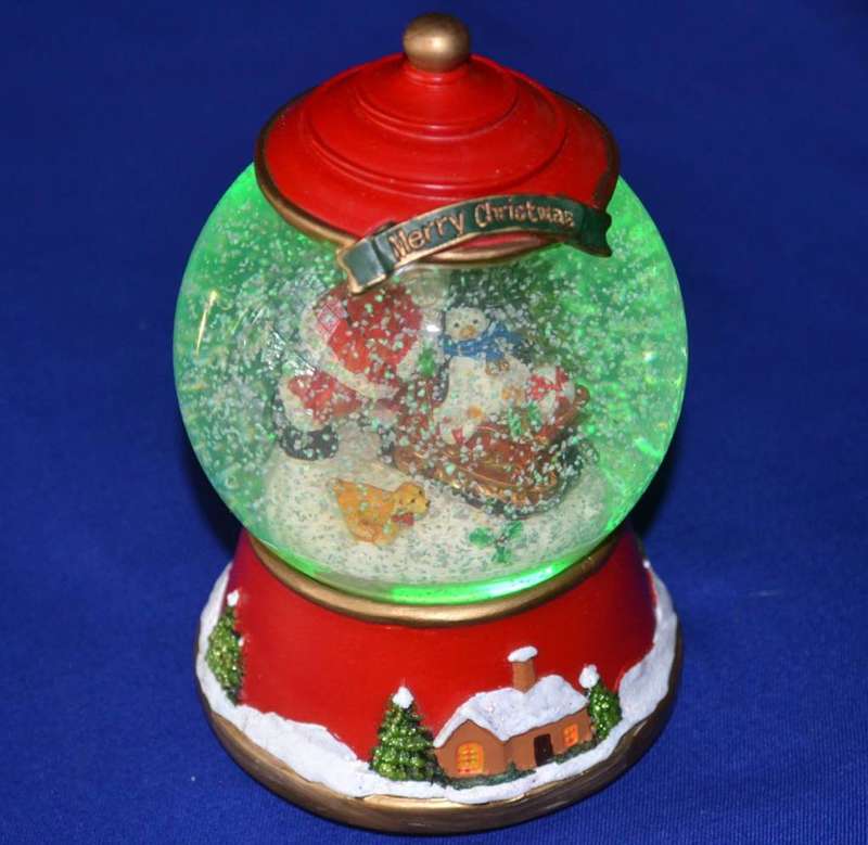 Vintage Christmas Snow and Colour light Globe and Ornaments