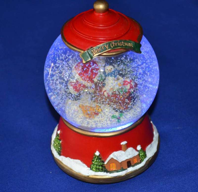 Vintage Christmas Snow and Colour light Globe and Ornaments