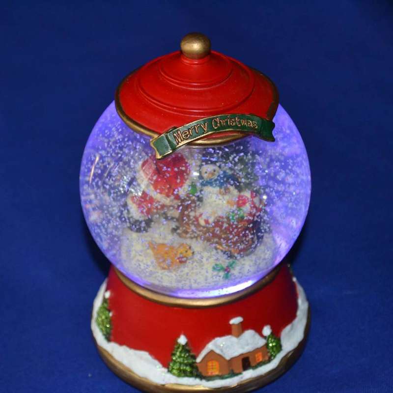 Vintage Christmas Snow and Colour light Globe and Ornaments