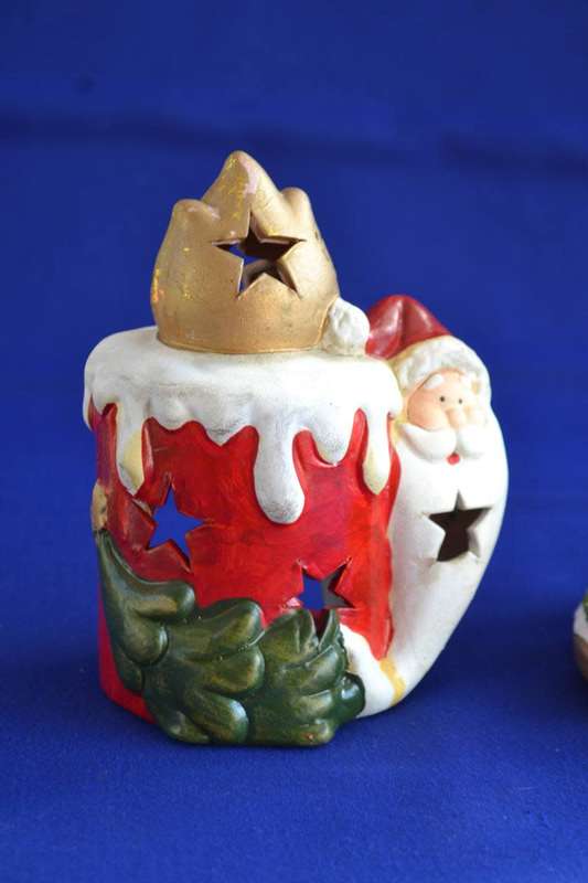 Vintage Christmas Snow and Colour light Globe and Ornaments