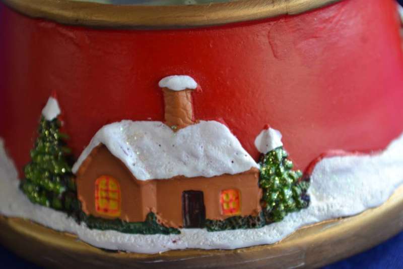 Vintage Christmas Snow and Colour light Globe and Ornaments