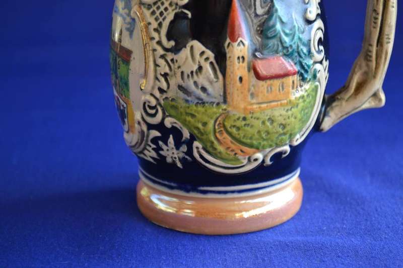 Vintage Munchen Frauenkirche Small Lidded Beer Stein