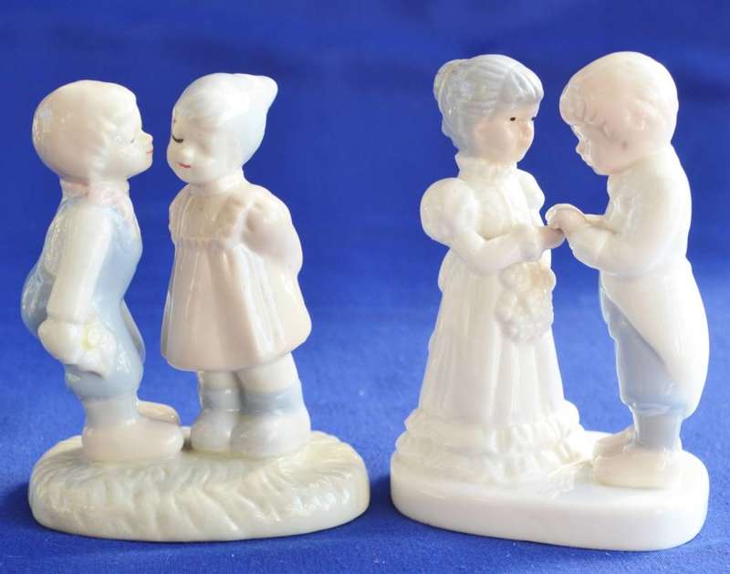 Heritage Porcelain Figurines "First Kiss" and "True Love"