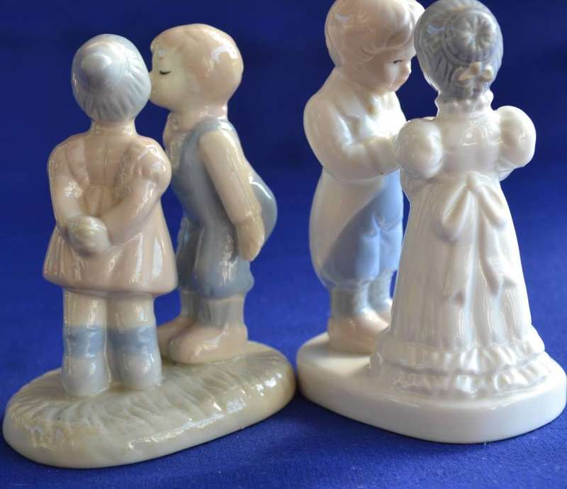 Heritage Porcelain Figurines "First Kiss" and "True Love"