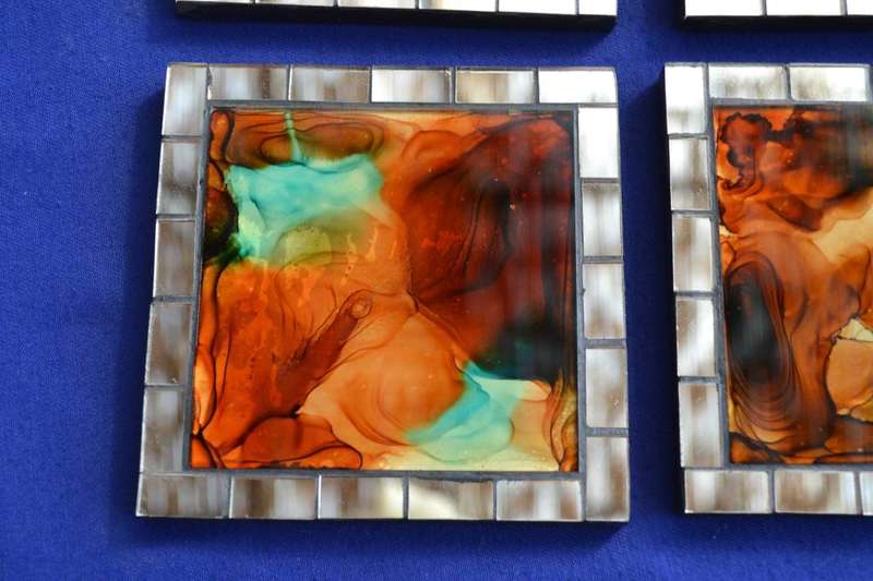 Set of Four Retro Mosaic Coasters