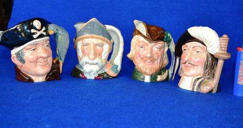 Four Miniature Character Jugs Royal Doulton