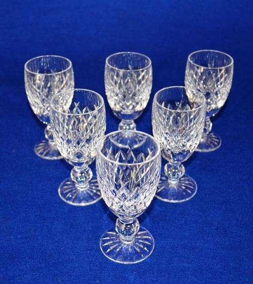 Six Waterford Crystal Sherry Glasses