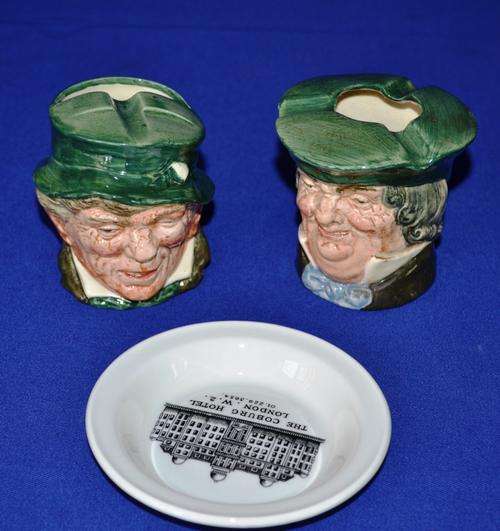 Royal Doulton Character Ash Pots x 2 and a small Plate
