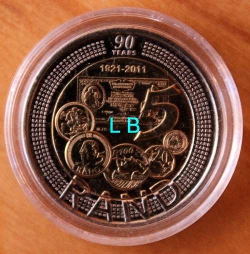 2011 Encapsulated SA Reserve Bank Anniversary R5 Coin