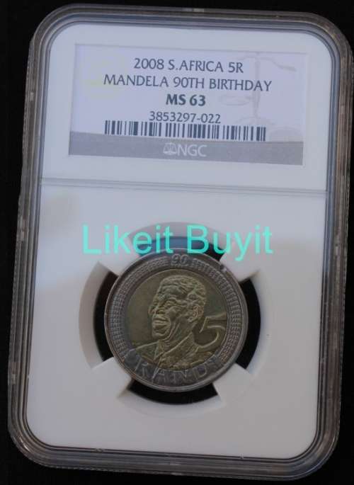 NGC 2008 Mandela 90th Birthday R5 MS 63