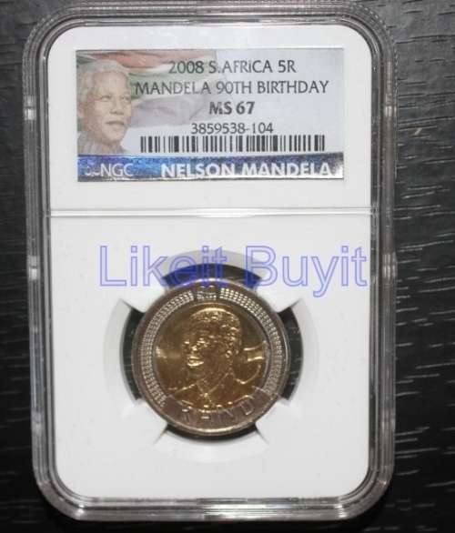 2008 NGC New Label Mandela 90th Birthday R5 MS 67