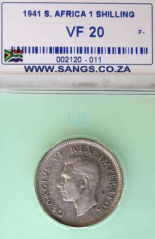 1941 SANGS 1 Shilling VF 20