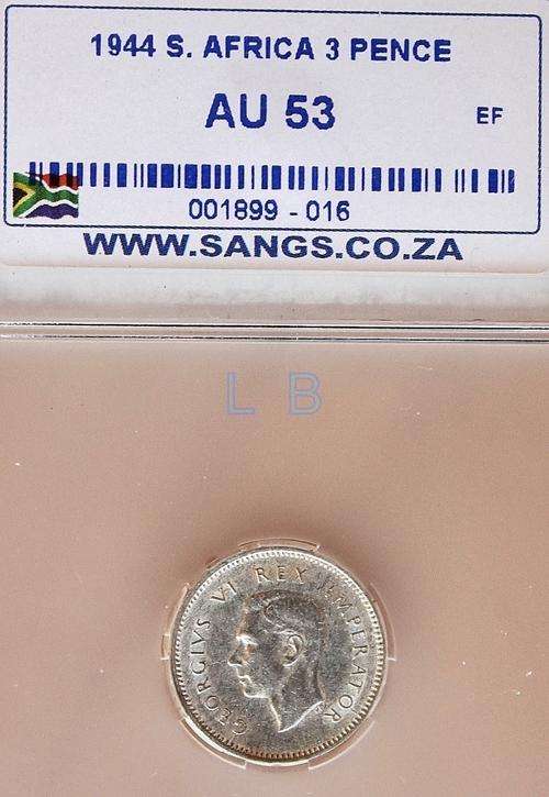 1944 SANGS 3 Pence AU 53
