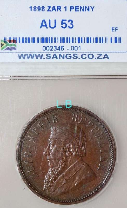 SANGS AU 53 1898 ZAR 1 Penny