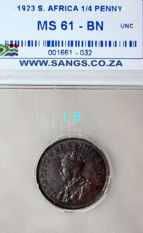1923 1/4 Penny SANGS MS 61 BN