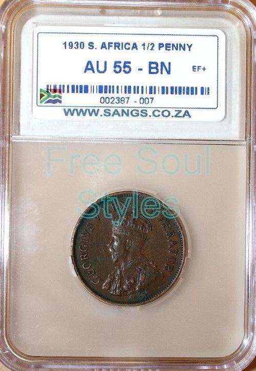 1930 1/2 Penny SANGS AU 55 BN
