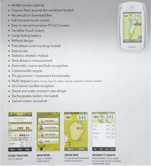 Golf Buddy Platinum Hand Held GPS