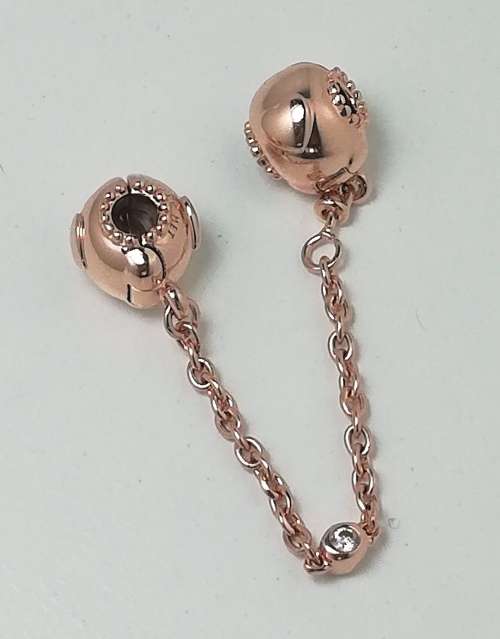 Pandora Rose Heart Safety Chain with CZ