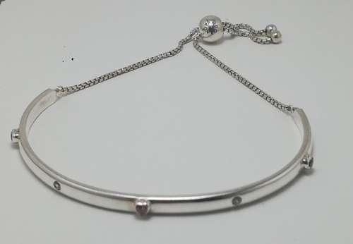 Pandora Sterling Silver Explosions of Love Sliding Bangle Size:2 (17 -21 cm)