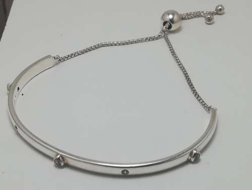 Pandora Sterling Silver Explosions of Love Sliding Bangle Size:2 (17 -21 cm)
