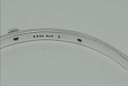 Pandora Sterling Silver Explosions of Love Sliding Bangle Size:2 (17 -21 cm)