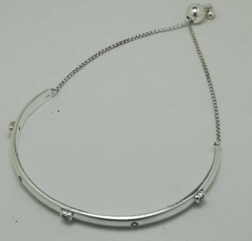 Pandora Sterling Silver Explosions of Love Sliding Bangle Size:2 (17 -21 cm)