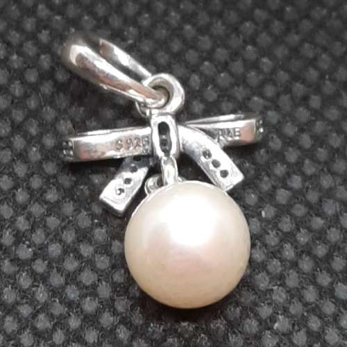 Pandora Bow Pendant with Pearl