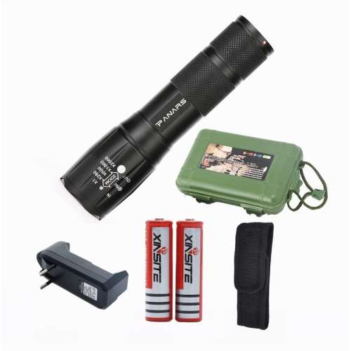 Retractable Rechargeable Bright LED Flashlight Torch in Full Set