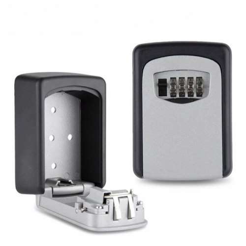 4 Digit Combination Wall Mounted Safe Box For Keys Grey