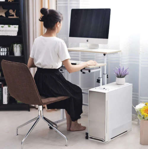 Wheels Mobile Adjustable Laptop Computer Desk Car Black/ Maple
