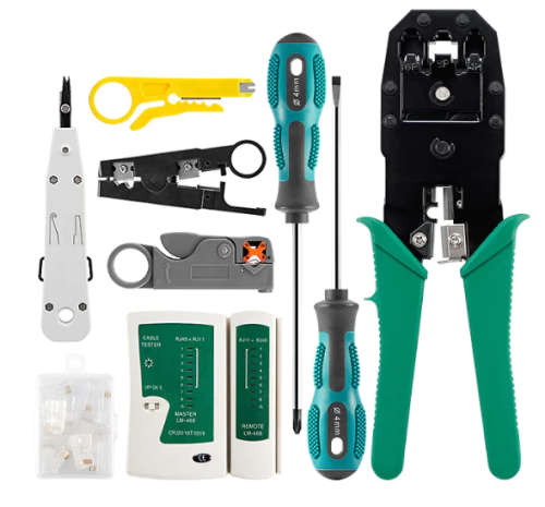 Mtool 12 Piece Network Cable Repair Tool Kit Crimping Maintenance Set