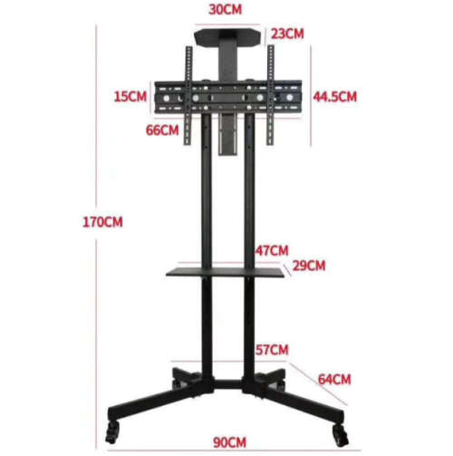 Mobile TV Mount Floor Stand Trolley Cart with Wheels for 32`-70` Screen