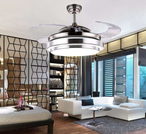 Remote Control Modern Luxury Quiet Auto Folding Invisible Ceiling Fan