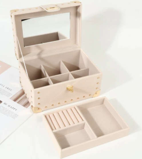 Two-Layer PU Leather Jewellery Box Red