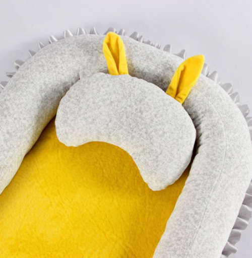 Baby Crib Lounge Bed Light Grey