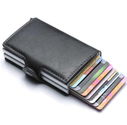 POPHOP Dual Credit Card Pop Up Wallet Black