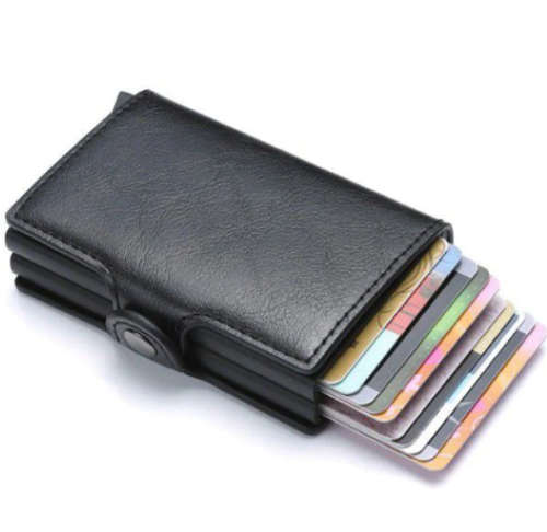 POPHOP Dual Credit Card Pop Up Wallet Black