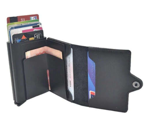 POPHOP Dual Credit Card Pop Up Wallet Black