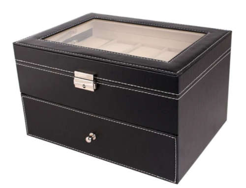 20 Compartment PU Leather Watch Display Case