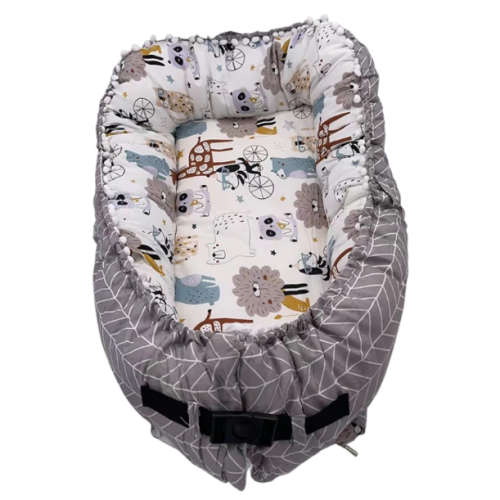 Baby Nest For Crib & Bassinet With Pillow Co-Sleeping For Newborn Lounger Light Coffee