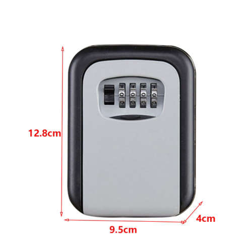 Wall Mounted Key Safe Storage Lock Box With 4-Digit Password - Silver