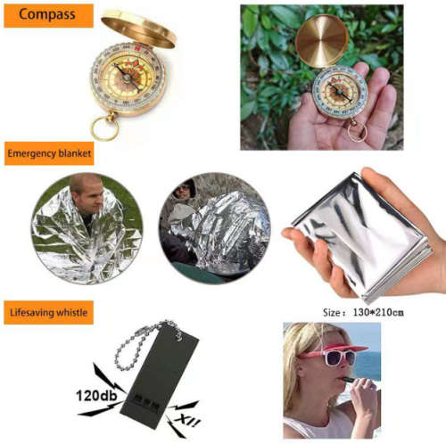 Outdoor Survival Gear Kit - 008 Black